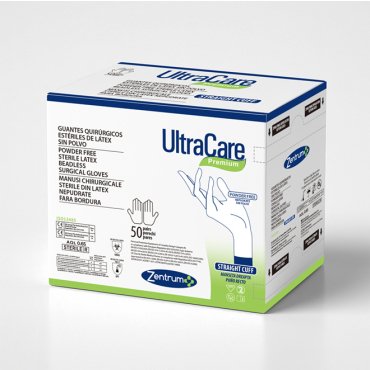 Manusi chirurgicale sterile din latex ULTRA CARE STRAIGHT CUFF, nepudrate, cu manseta fara bordura – 50 perechi
