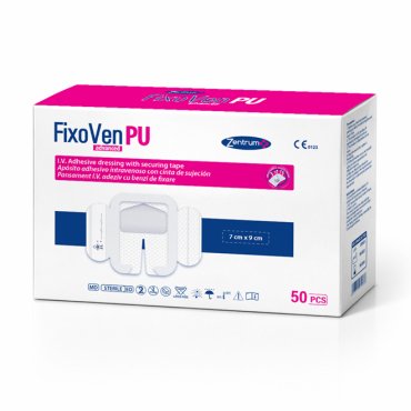 Plasturi cu fereastra transparenta pentru fixare branule – 7 cm x 9 cm, cutie 50 buc