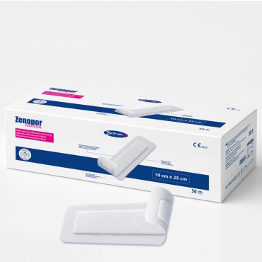 Plasturi postoperatori sterili, autoadezivi, cu absorbție ridicată, 10 x 25 cm, cutie 50 buc