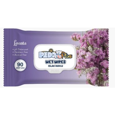 Servetele umede Pedo Plus levantica, 90 buc, pH echilibrat, fără alcool