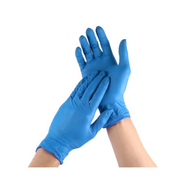 Manusi din nitril nepudrate, albastru, mărimea XS, cutie 100 buc