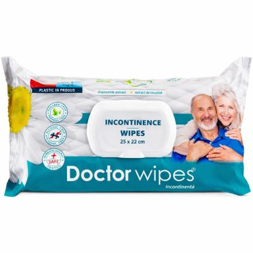 Servetele umede pentru incontinenta adulti, 72 bucati, musetel, fara alcool