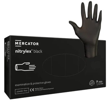 Manusi examinare nitril, fara pudra, Nitrylex Black, cutie 100 buc