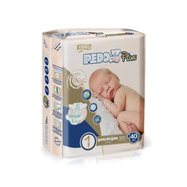 Scutece bebelusi Pedo Plus nr. 1, nou nascut, 2-5 kg, 40 buc