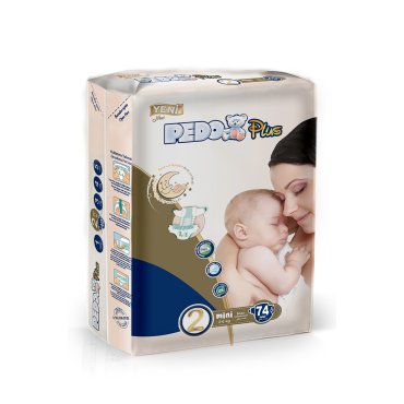 Scutece bebelusi Pedo Plus Nr. 2 Mini, 3-6 kg, 74 buc