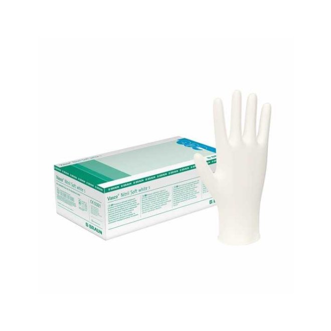Mănuși Examinare Vasco Nitril Soft White – Fără Pudră, 200 Bucăți, Unică Folosință S