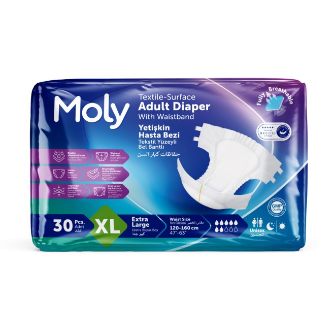 Scutece adulti Moly XL, 30 buc 