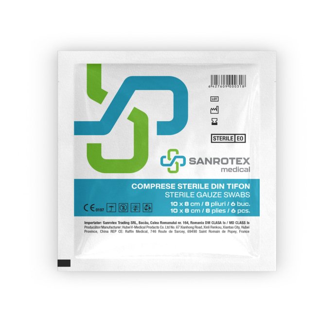 Comprese Sterile din Tifon 5x5 cm – 8 Pliuri, 5 Bucăți/Plic