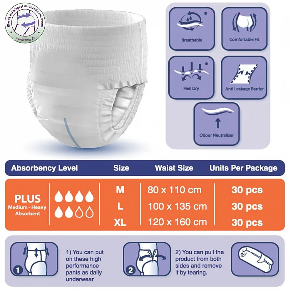 Scutece-chiloti pentru adulti Lorina – Marimea L, 120 buc