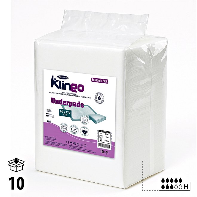 Aleze de unica folosinta Klingo 90x170 cm - pachet 10 buc