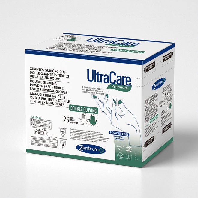Manusi chirurgicale sterile Double Gloving, dubla protectie, nr. 7, cutie 25 seturi