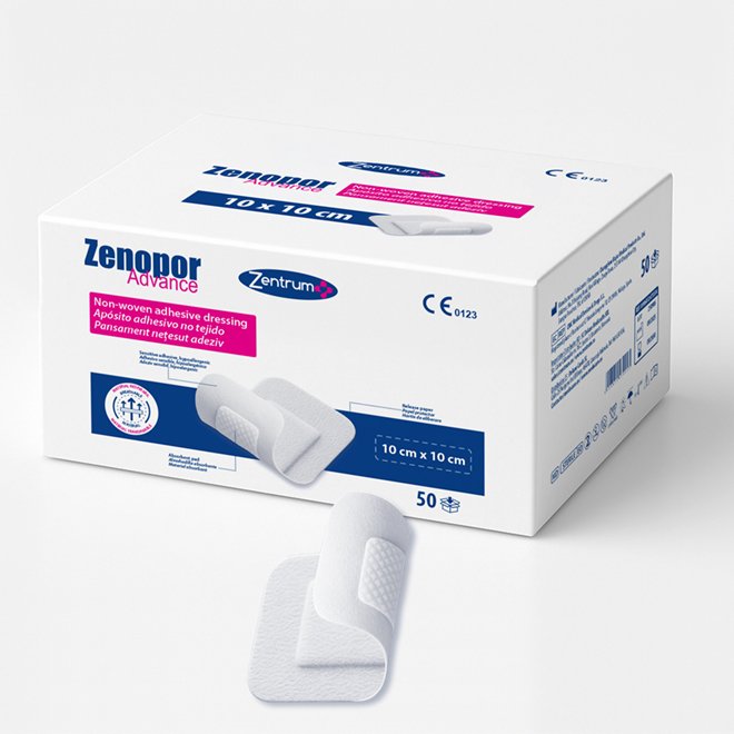 Plasturi postoperatorii sterili, autoadezivi, cu capacitate mare de absorbție – 10 x 10 cm, cutie 50 buc