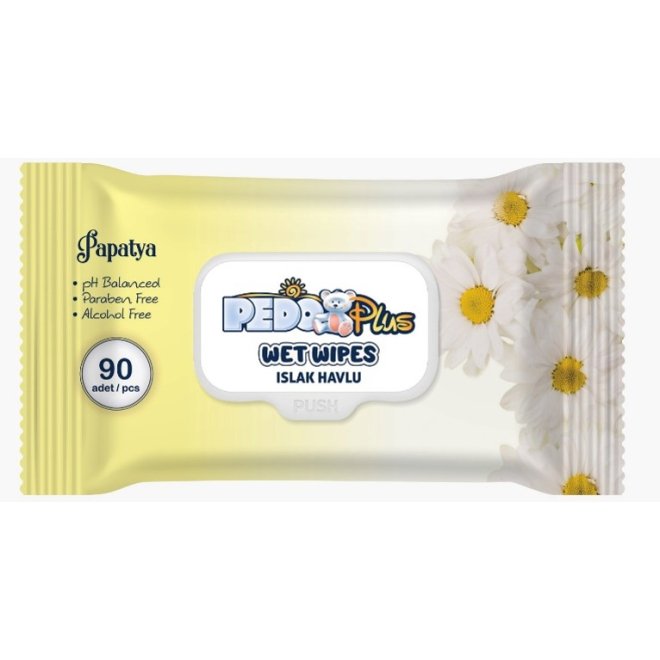 Servetele umede Pedo Plus musetel, 90 buc, fara alcool și parabeni