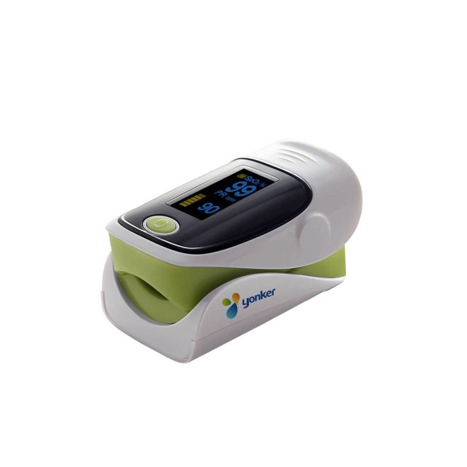 Pulsoximetru de deget Yonker YK-80A, ecran LED bicolor, alarma și accesorii incluse