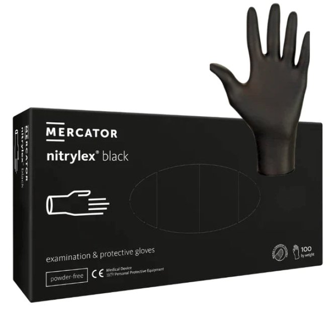 Manusi examinare nitril, fara pudra, Nitrylex Black, cutie 100 buc