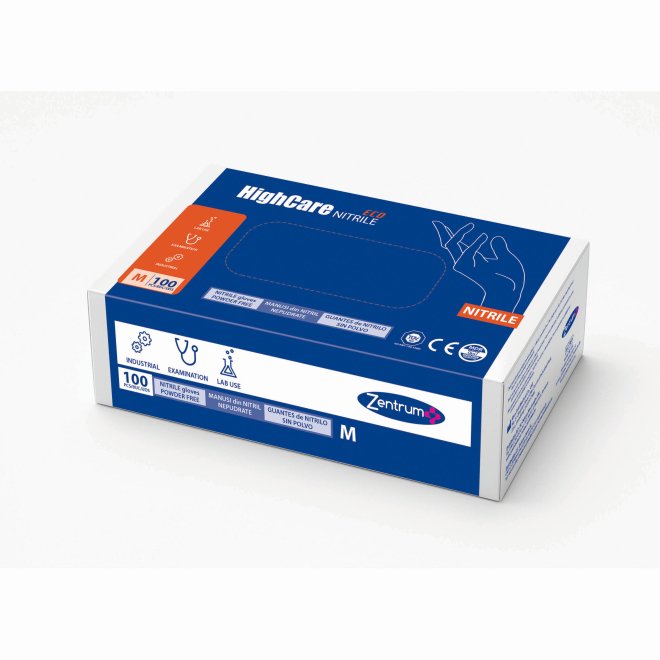 Manusi examinare HighCare Nitrile ECO, marimea M, cutie 100 buc