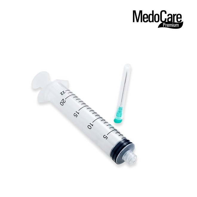 Seringa de unică folosinta, LUER LOCK, 20 ml cu ac 21G si extensie 22 ml