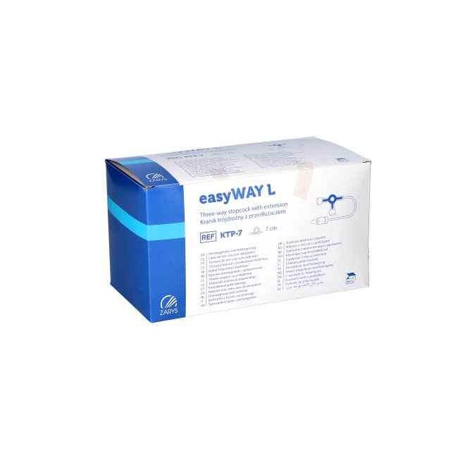 Robineți cu 3 căi, cu tub prelungitor 7 cm, steril, cutie 50 bucăți EasyWayL