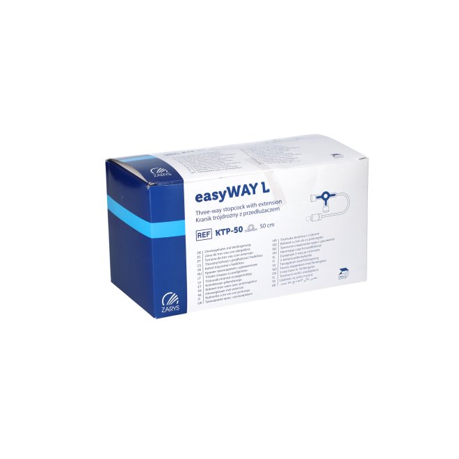 Robineți medicali 3 căi easyWAY L cu tub prelungitor 50cm, steril, cutie 50 buc