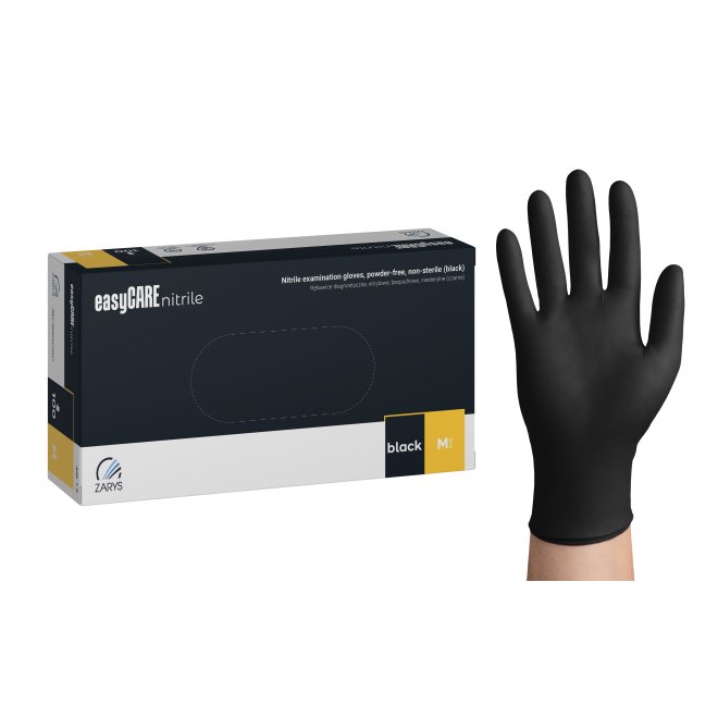 Mănuși examinare nitril easyCARE, negre, nepudrate, nesterile, M (100 buc)