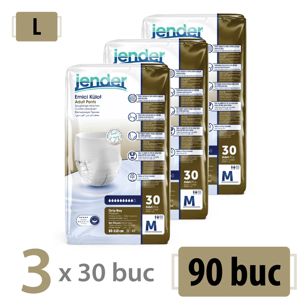 Scutece tip chilot pentru adulti Jender – M, 90 buc